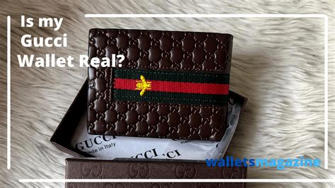 how to tell if it's a real gucci wallet|Gucci wallet with coin pouch.